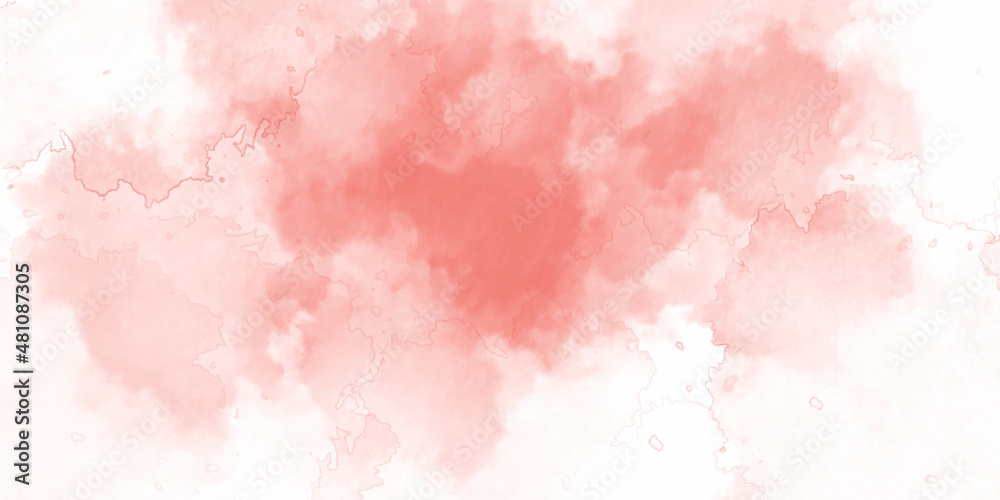 Abstract design watercolor picture painting illustration background. Abstract background with space. Abstract textures. Beautiful sky with clouds, pink coral watercolor toned