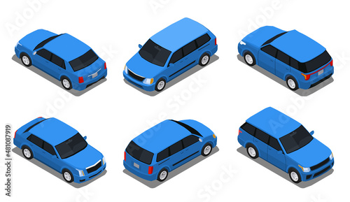 Car Accidents Isometric Set
