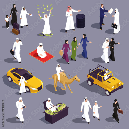 Arab Muslims Icon Set