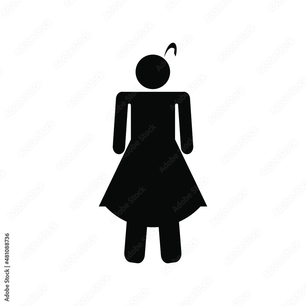 Vector human icon. silhouette of woman in black color. Vector human icon. silhouette of woman in black color.