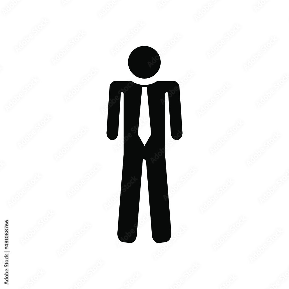 Vector human icon. silhouette of a man in black color. Vector human icon. silhouette of a man in black color.