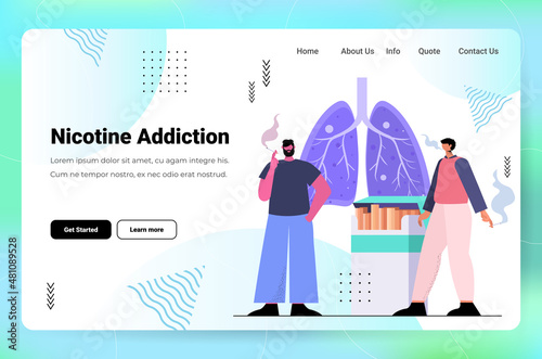 people smoking cigarettes bad habits unhealthy lifestyle nicotine addiction concept