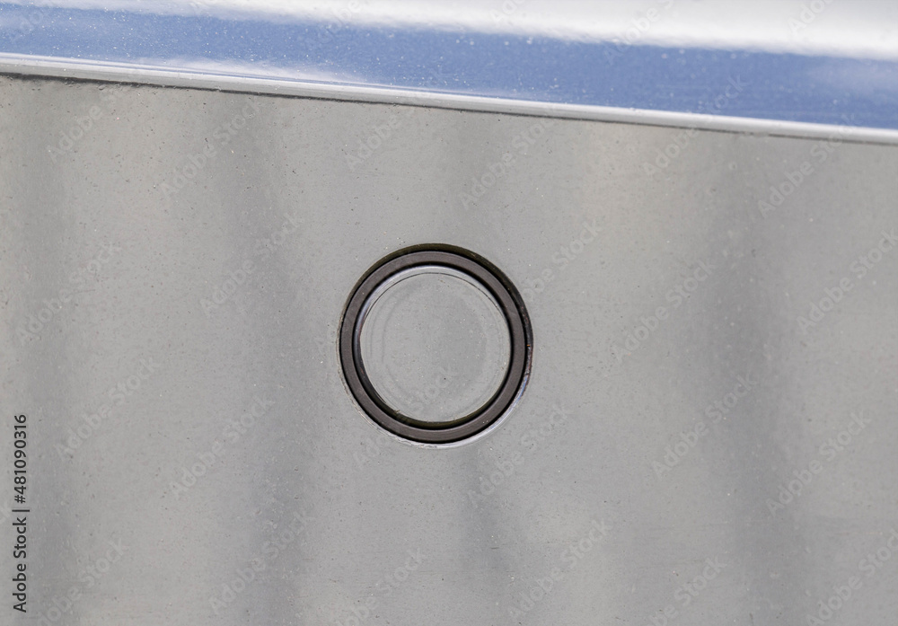 parktronic sensor on the gray bumper of the car. Obstacle distance ...