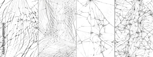 Schilderij op canvas Set of photos with cracks