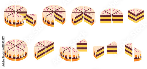 Slicing Cake Isometric Collection