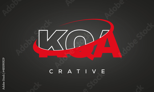 KQA creative letters logo with 360 symbol vector art template design photo