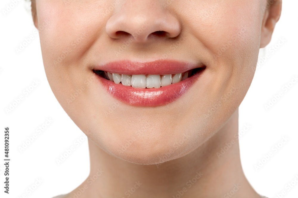 Obraz premium Beautiful woman smile with white teeth