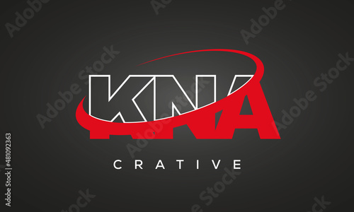 KNA creative letters logo with 360 symbol vector art template design photo