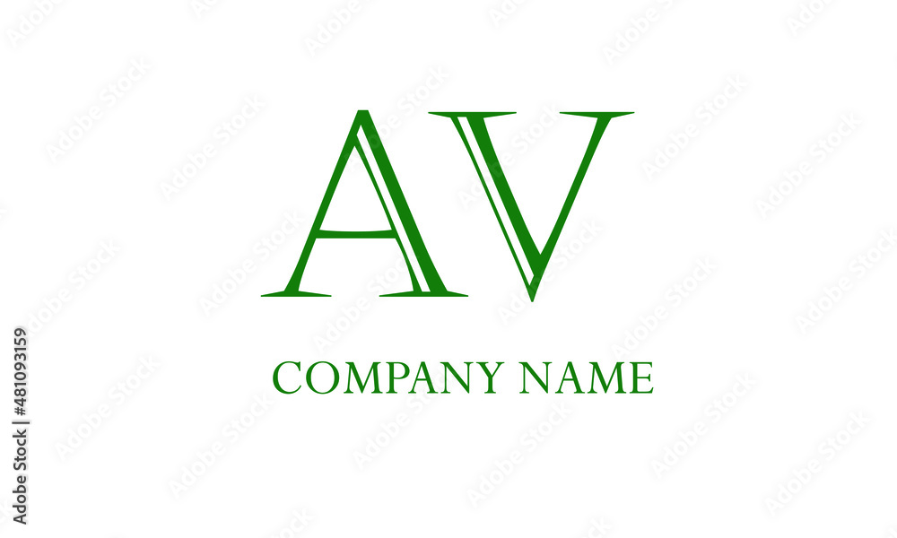 Alphabet AV or VA logo abstract monogram text vector template Alphabet AV or VA logo abstract monogram text vector template