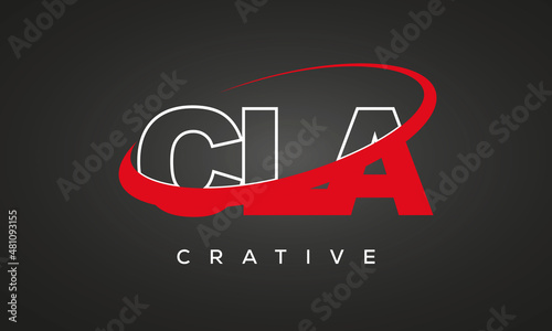 CLA creative letters logo with 360 symbol vector art template design