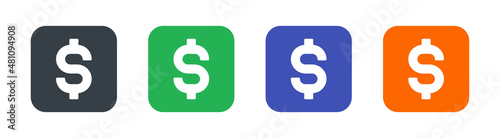 Dollar sign set. Dollar icon vector illustration.