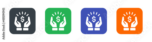 Save money icon. Salary money, invest finance symbol sign in colorful design.