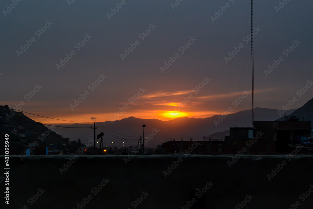 Sunset from an industrial and urban area. Sunset from an industrial and urban area.