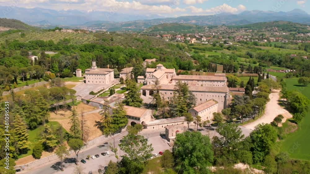 Aerial view of Abbey of Casamari from drone , Frosinone ,Lazio,Italy Aerial view of Abbey of Casamari from drone , Frosinone ,Lazio,Italy