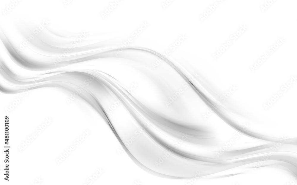 Awesome white and grey silk abstract background. Futuristic silver motion waves design. Web business decoration.