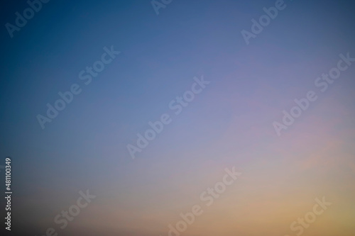 Abstract nature background of romantic pastel sky with silky & wispy cloud in golden hour time