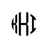 KKI letter logo design. KKI modern letter logo with black background. KKI creative letter logo. simple and modern letter KKI logo template, KKI circle letter logo design with circle shape. 