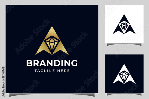 jewelry logo design element with arrow upper business jewellery logo template