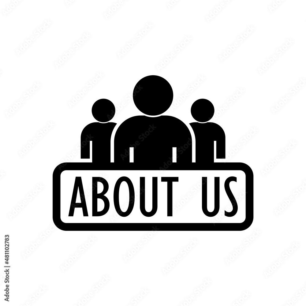 About us sign icon logo isolated on white background About us sign icon logo isolated on white background