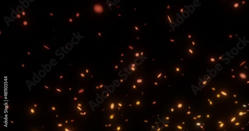 fire burning embers ash particles