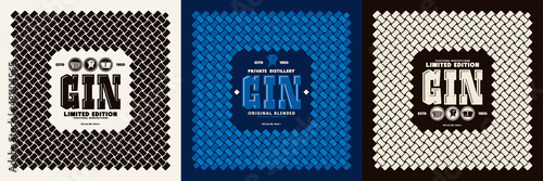 Set of template decorative label for gin