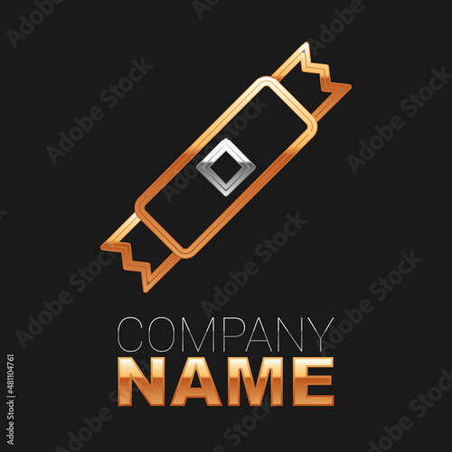 Line Sugar stick packets icon isolated on black background. Blank individual package for bulk food products as coffee, salt, spices. Colorful outline concept. Vector