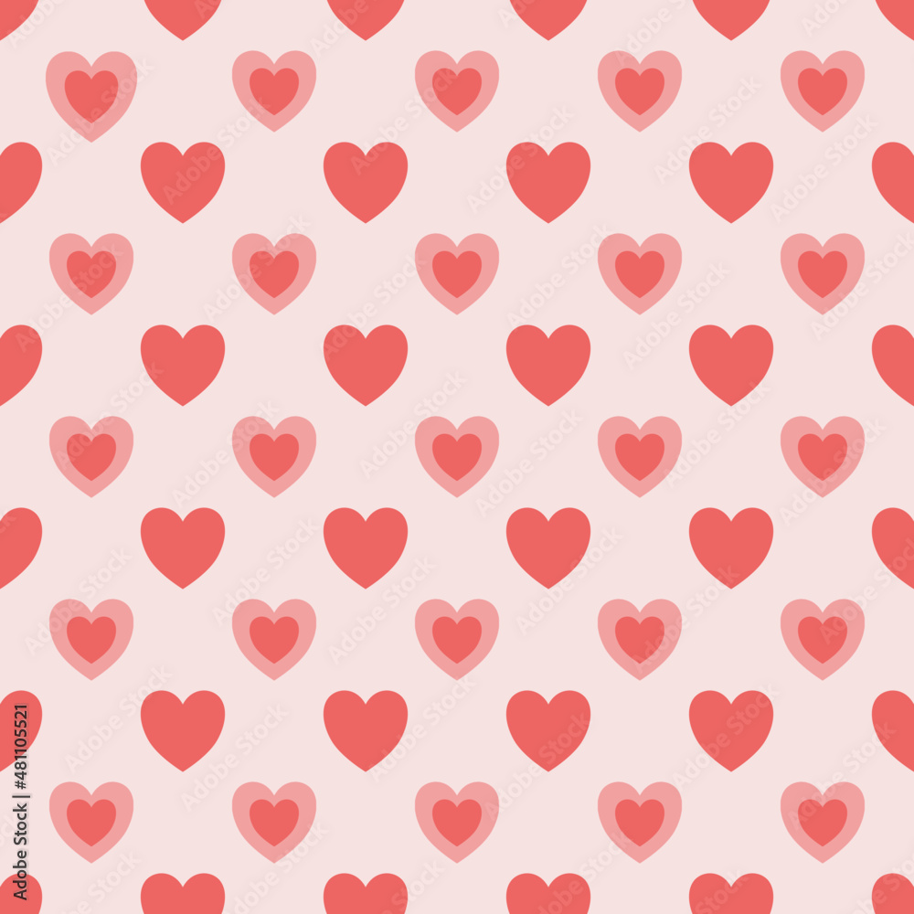 A bright peach background with a ypeach heart makes up the heart seamless design.