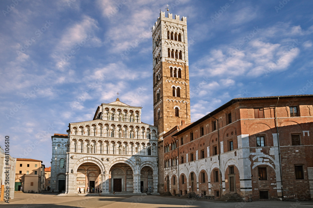 Lucca, Tuscany, Italy: the medieval Roman Catholic cathedral dedicated to Saint Martin of Tours in the old town of the ancient Tuscan city