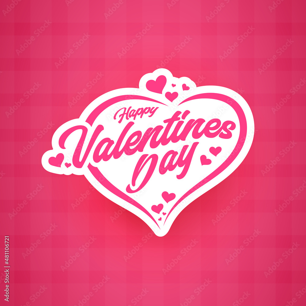 Happy valentine day lettering design on pink vector