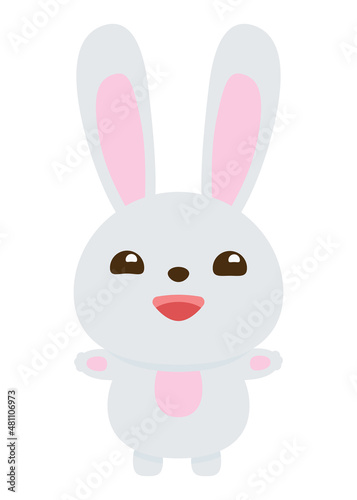 Funny smiling rabbit Decorative Easter illustration