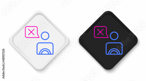 Line Taxi driver icon isolated on white background. Colorful outline concept. Vector