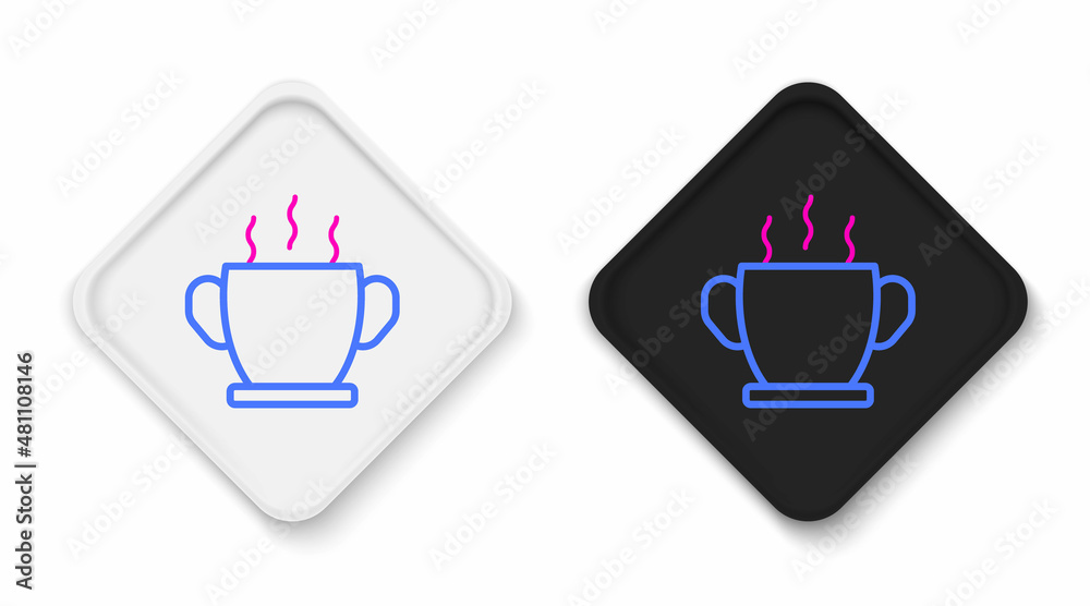 Line Bowl of hot soup icon isolated on white background. Colorful outline concept. Vector Line Bowl of hot soup icon isolated on white background. Colorful outline concept. Vector