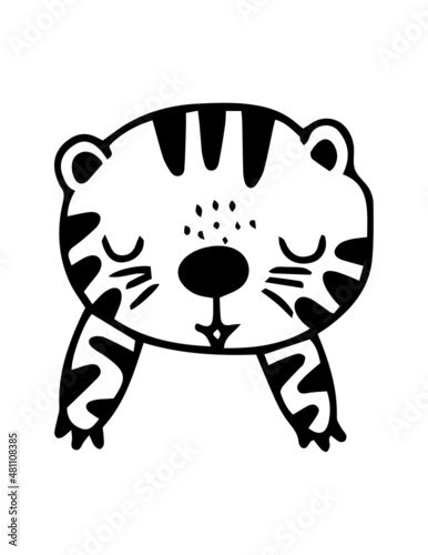 tiger face hand drawing