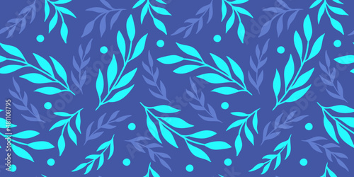 pattern seamless background branches leaves