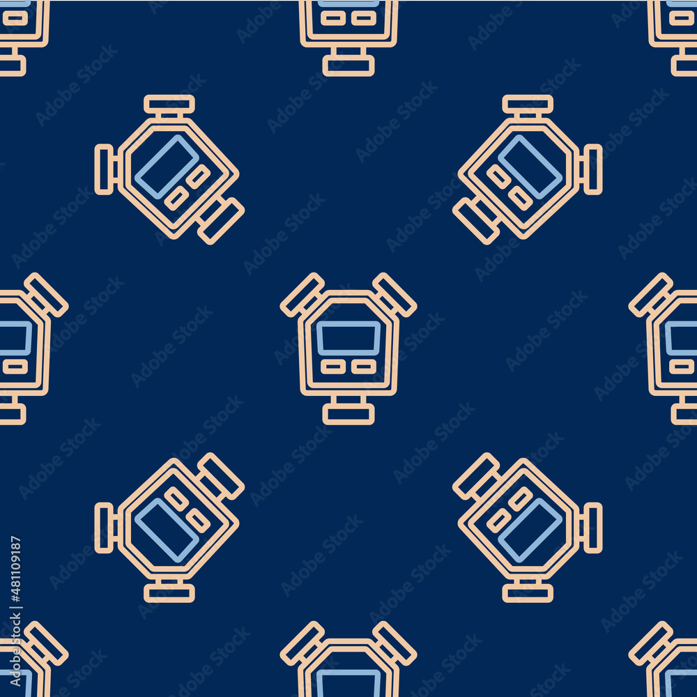 Line Stopwatch icon isolated seamless pattern on blue background. Time timer sign. Chronometer sign. Vector Line Stopwatch icon isolated seamless pattern on blue background. Time timer sign. Chronometer sign. Vector