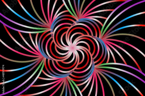 Beautiful colourful  caleidoscope gradient of traditional batik ethnic FLORAL frame illustration for wallpaper background ads clothing or presentation template