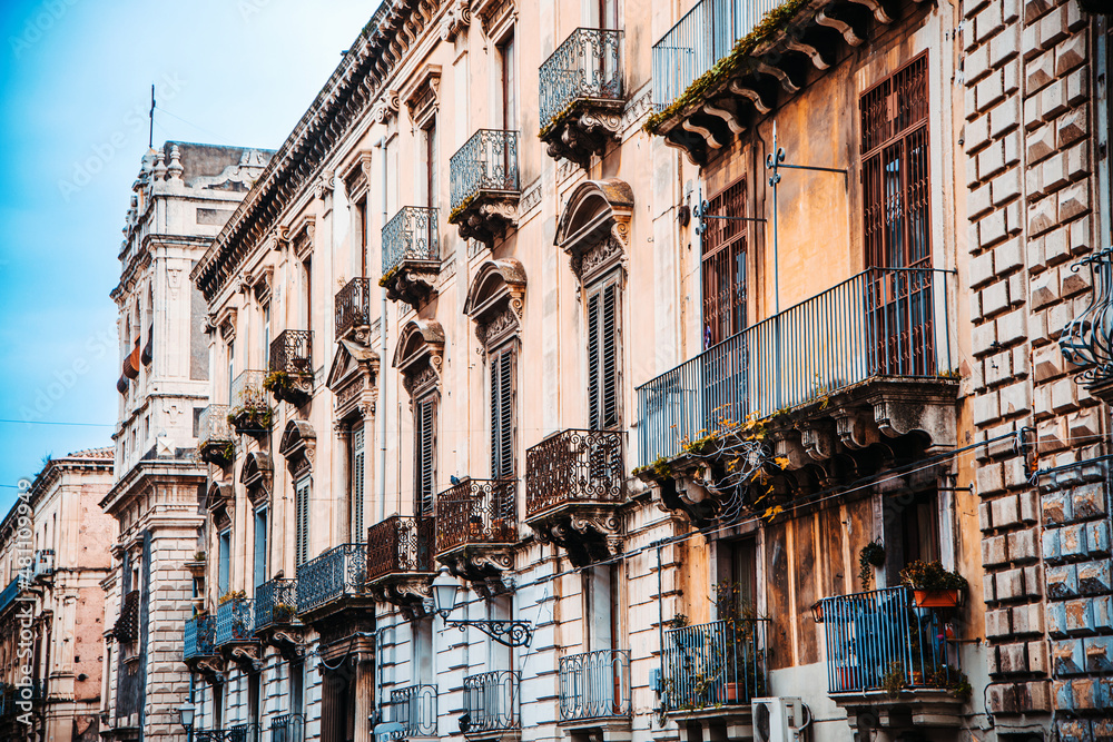 Street view of Messina city, Italy