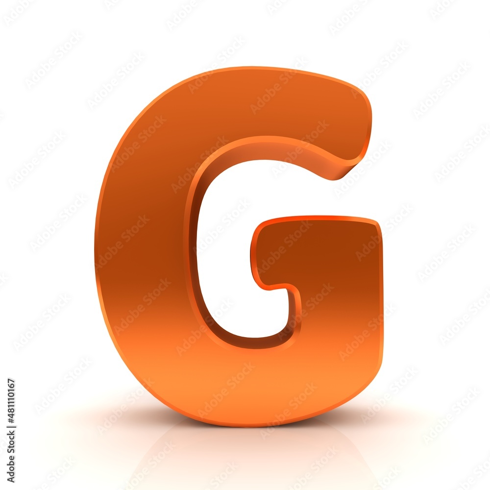 G letter orange 3d capital letter sign isolated on white G letter orange 3d capital letter sign isolated on white