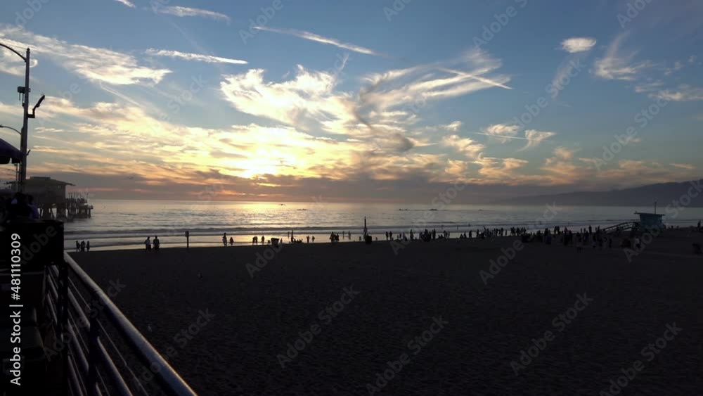 Sunset in Santa Monica in California in slow motion 120fps Sunset in Santa Monica in California in slow motion 120fps