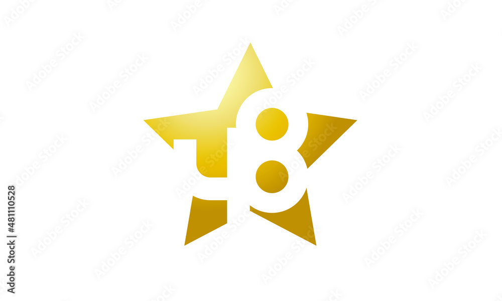 48 Number New Gold Abstract Star Logo 48 Number New Gold Abstract Star Logo