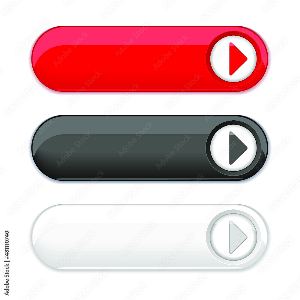 Colorful long round buttons isolated on a white background Colorful long round buttons isolated on a white background