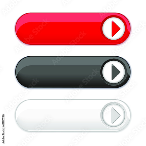 Colorful long round buttons isolated on a white background