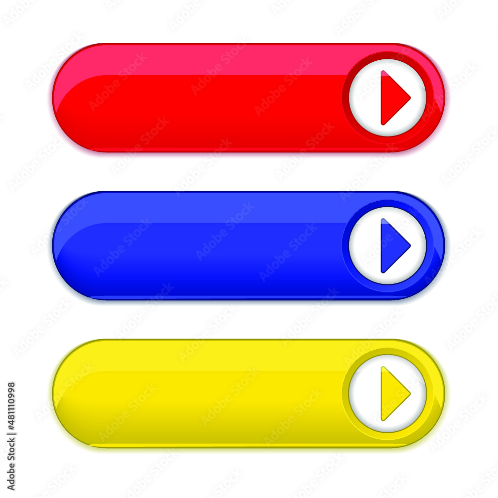 Colorful long round buttons isolated on a white background Colorful long round buttons isolated on a white background
