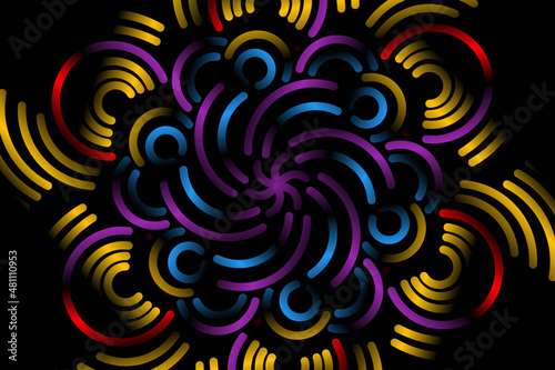 Beautiful colourful  caleidoscope gradient of traditional batik ethnic FLORAL frame illustration for wallpaper background ads clothing or presentation template