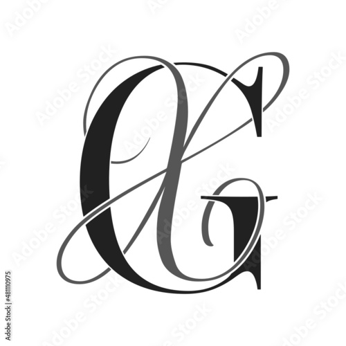 gx, xg, monogram logo. Calligraphic signature icon. Wedding Logo Monogram. modern monogram symbol. Couples logo for wedding