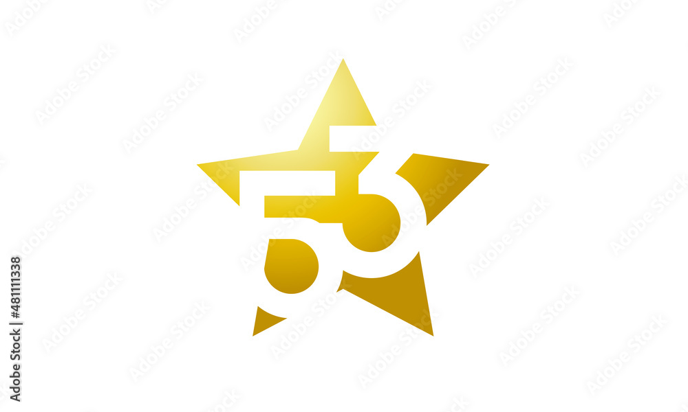 53 Number New Gold Abstract Star Logo 53 Number New Gold Abstract Star Logo