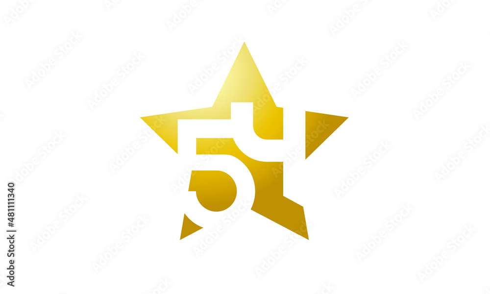 54 Number New Gold Abstract Star Logo 54 Number New Gold Abstract Star Logo