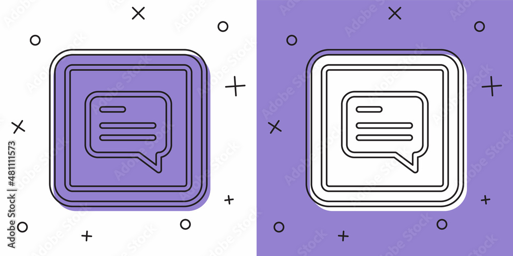 Set Video with subtitles icon isolated on white and purple background. Vector Set Video with subtitles icon isolated on white and purple background. Vector