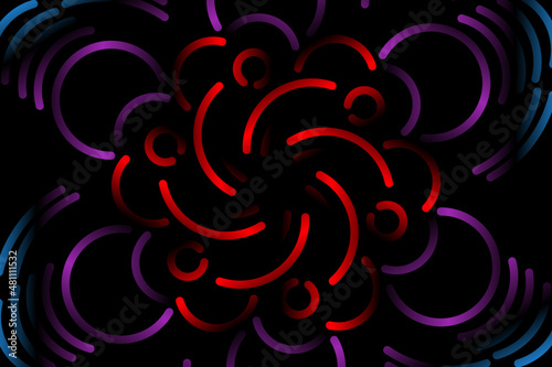 Beautiful colourful  caleidoscope gradient of traditional batik ethnic FLORAL frame illustration for wallpaper background ads clothing or presentation template