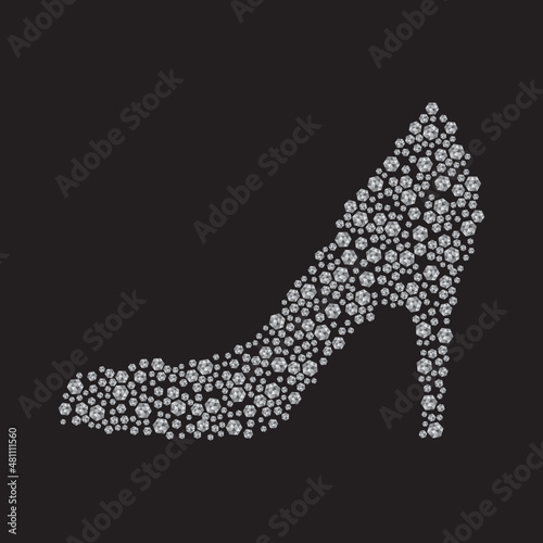 diamonds female shoe,  vector illustration